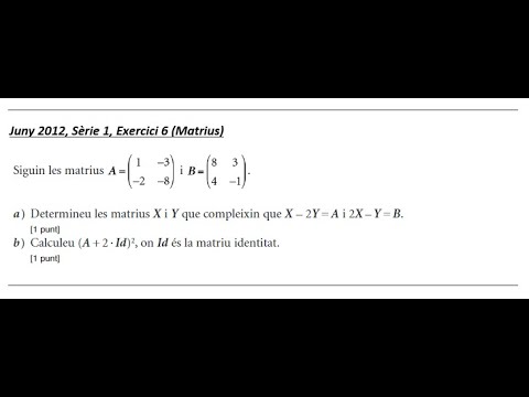 Juny 2012 Sèrie 1 exercici 6 (Matrius) de Xavi Mates
