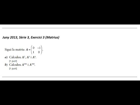 Juny 2013 Sèrie 3 exercici 3 (Matrius) de Xavi Mates