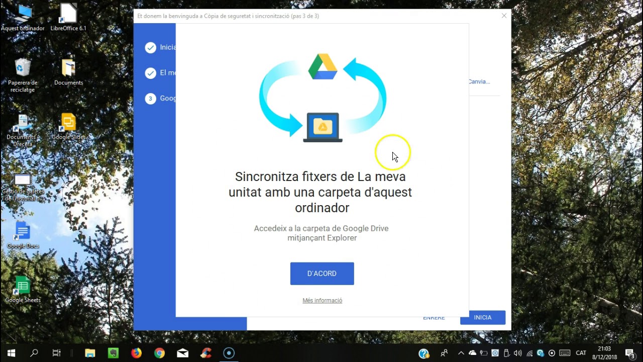 Intal·lació del Google Drive (Versió 2018) de Joan Padrós Rodríguez