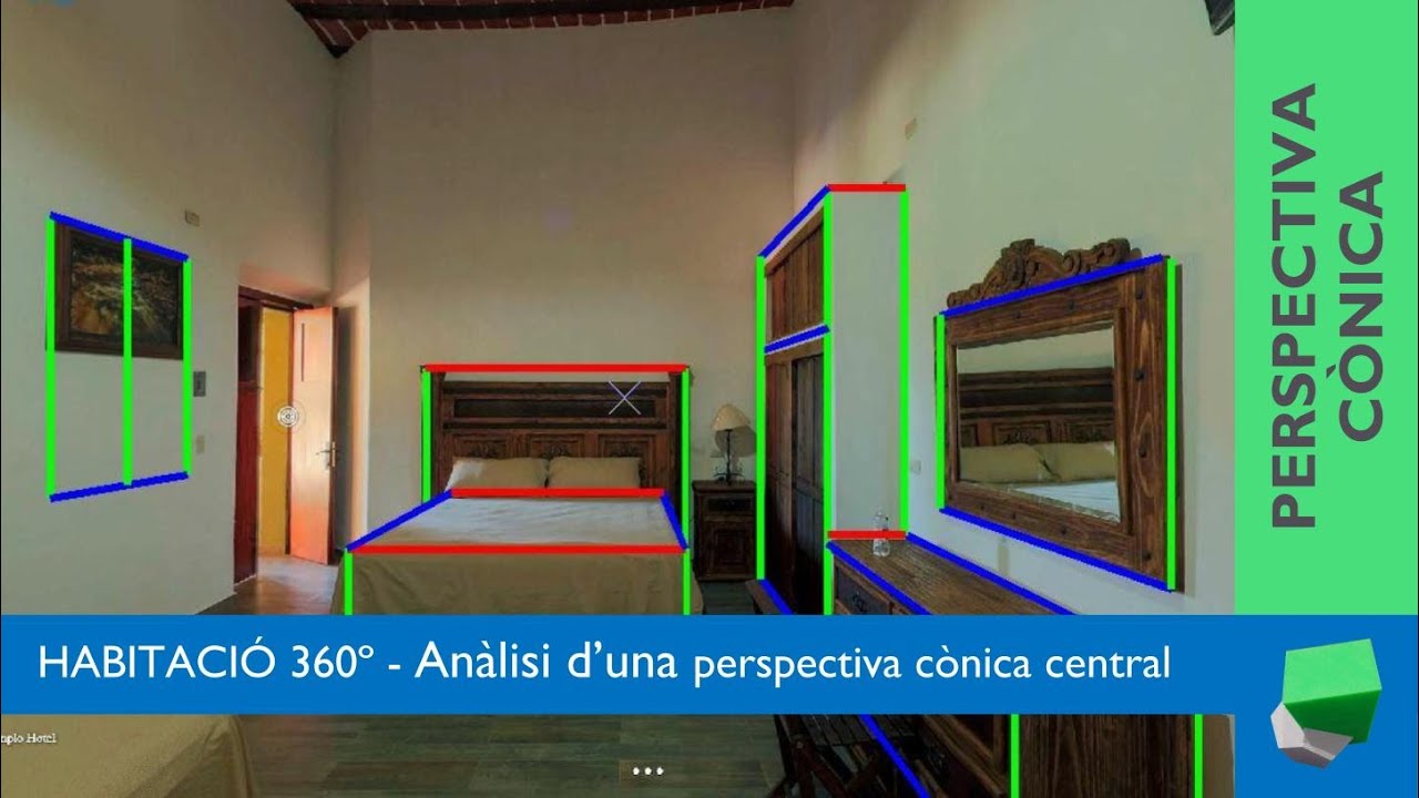 HABITACIÓ I 1/3 - Anàlisi d'una imatge, perspectiva cònica central - Imatge 360º de Josep Dibuix Tècnic IDC