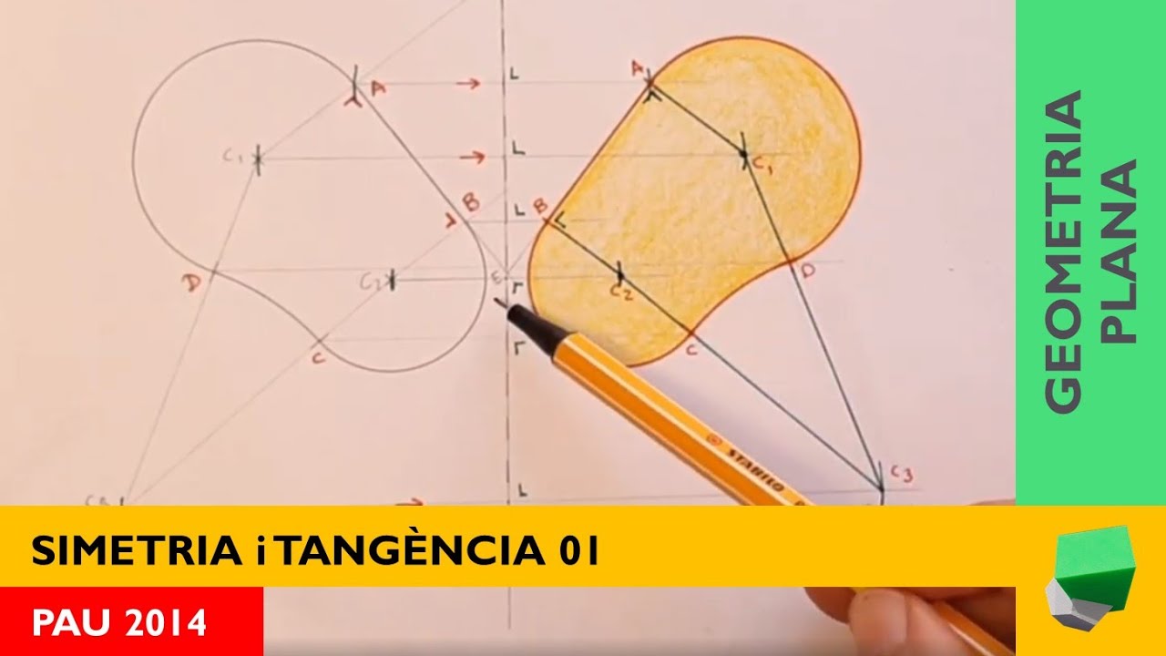 Simetria i tangències 01 - PAU 2014 setembre - Geometria plana de Josep Dibuix Tècnic IDC