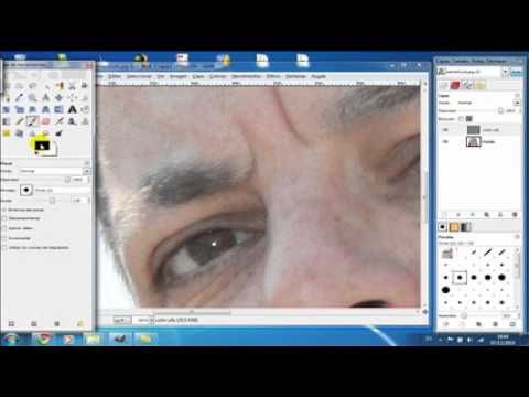 GIMP: Canviar el color dels ulls de Esther Cuevas