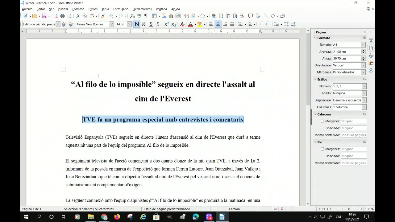 Writer LibreOffice Formatació de text de JacquesTecno