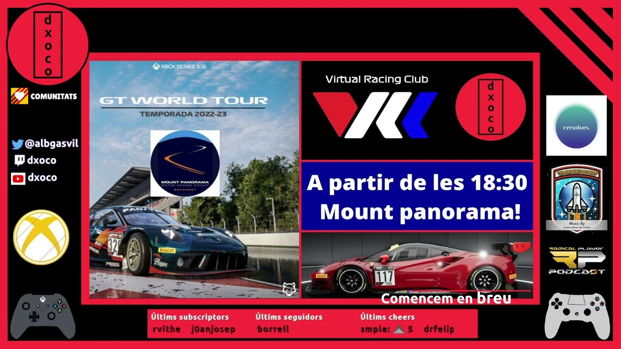 Segona cursa de la GT WORLD TOUR 2022-23 organitzada per Virtual Racing Club de Dxoco