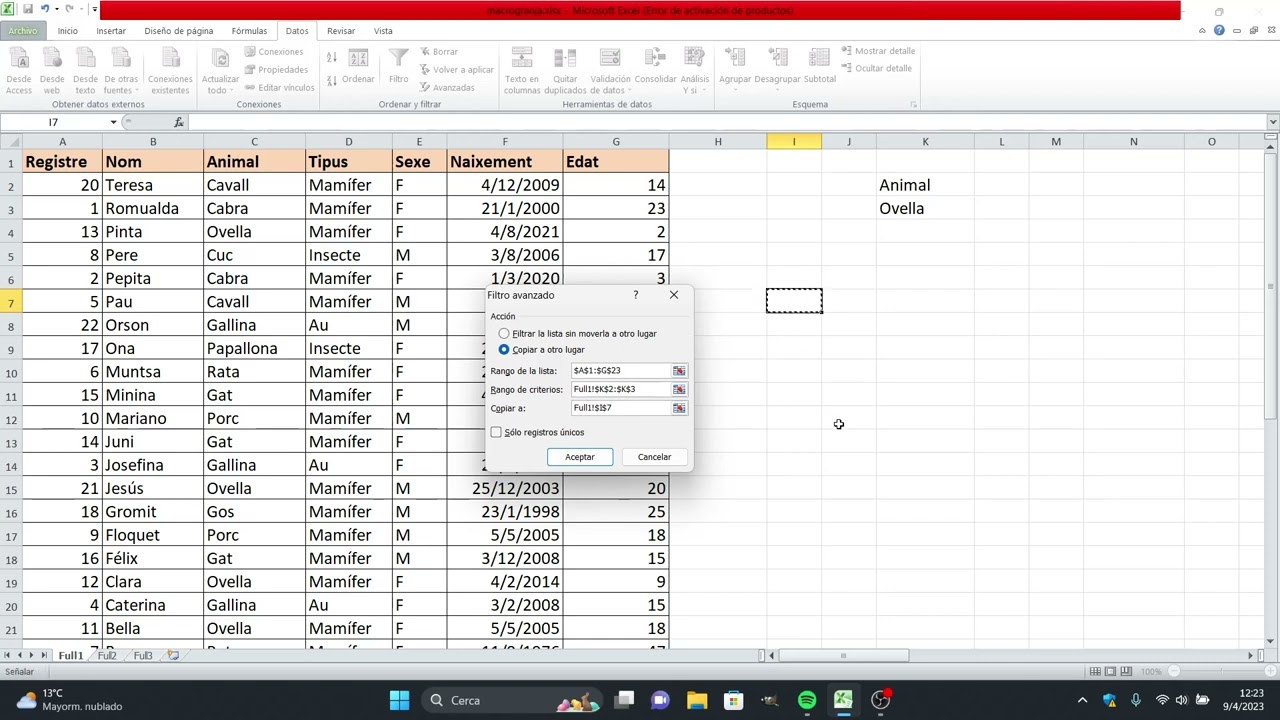 Com fer servir els filtres avançats d'Excel de Xavier Àgueda COMPETIC