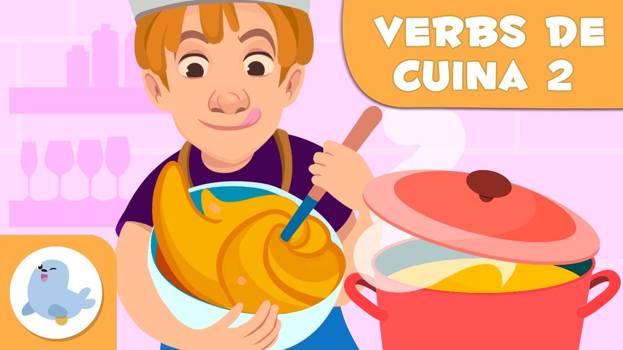 Els VERBS de cuina per a nens en català - Esprémer, pelar, ratllar, coure, abocar... - Episodi 2 de Smile and Learn - Català