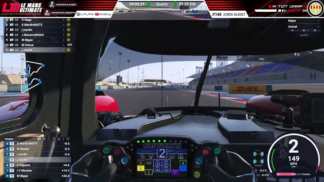 Cursa A TOT DRAP en Le Mans Ultimate | LMP2 - Bahrain GP de A tot Drap Simulador