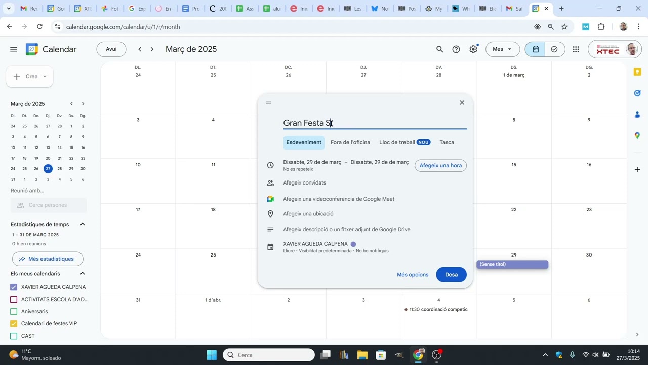 Introducció als calendaris de Google Calendar de Xavier Àgueda COMPETIC