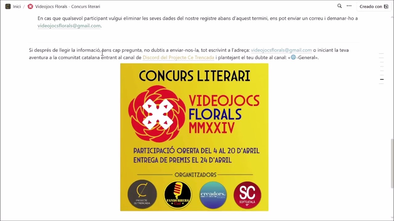 Videojocs Florals 2a edició - Publicitat desinteressada, però interessant. de Emilio López