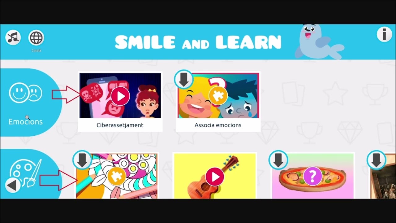 Enceto Smile and Learn videojocs educatius. Fet per l'equip Ainara i education. de Emilio López