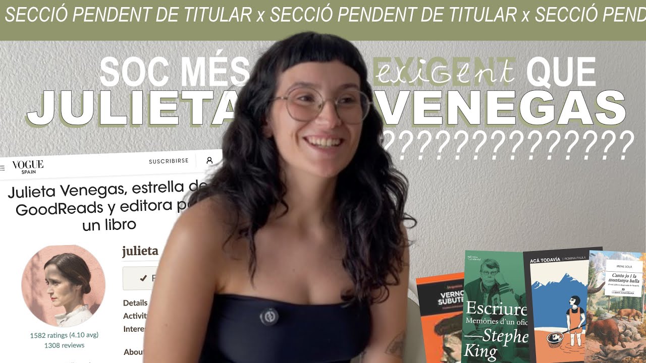 NOVA SECCIÓ! Famosos que lligen vol. 1 JULIETA VENEGAS de La prestatgeria de Marta NOVA SECCIÓ! Famosos que lligen vol. 1 JULIETA VENEGAS de La prestatgeria de Marta