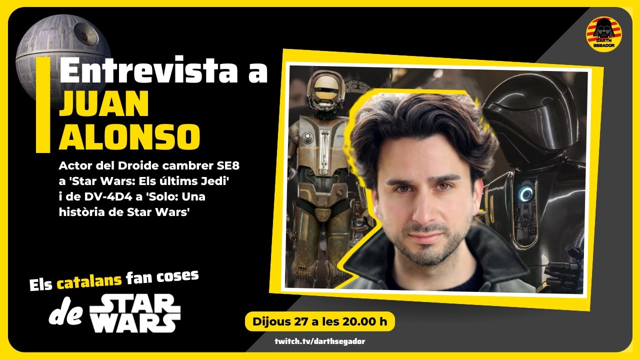 🟨 Entrevista a JUAN ALONSO, actor del Droide cambrer SE8 a 'Els últims Jedi' i de DV-4D4 a 'Solo' de Darth Segador