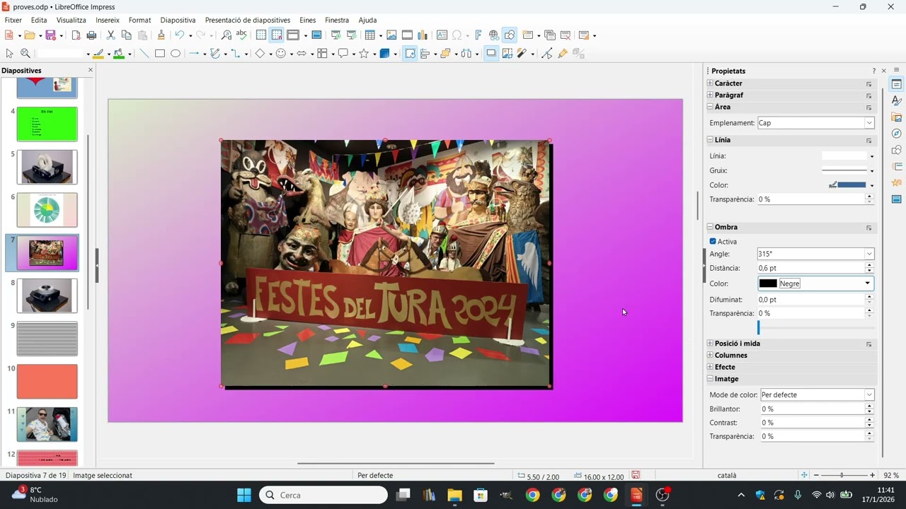 Com posar ombres a imatges amb Libreoffice Impress de Xavier Àgueda COMPETIC