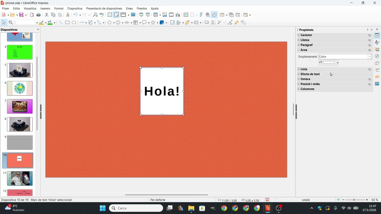 Com posar i configurar quadres de text amb Libreoffice Impress de Xavier Àgueda COMPETIC