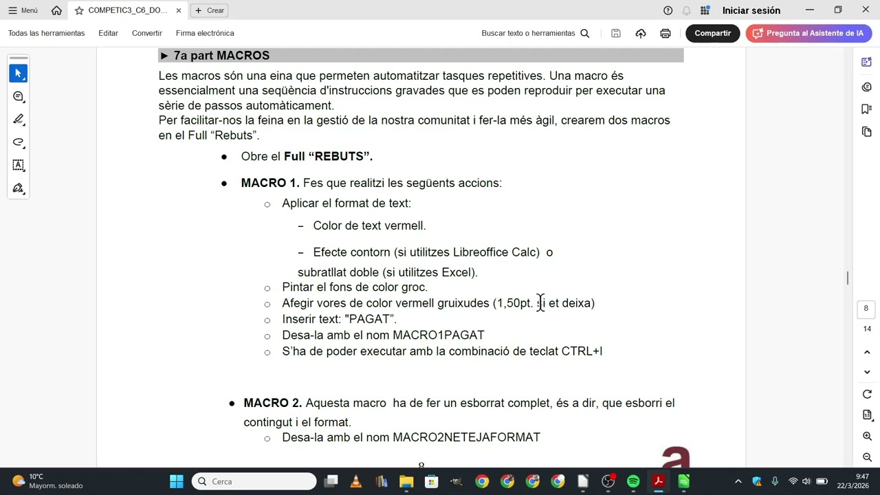 Enregistrem una macro al projecte de COMPETIC 3 C6 del curs 24-25 (part 15 de 16) de Xavier Àgueda COMPETIC