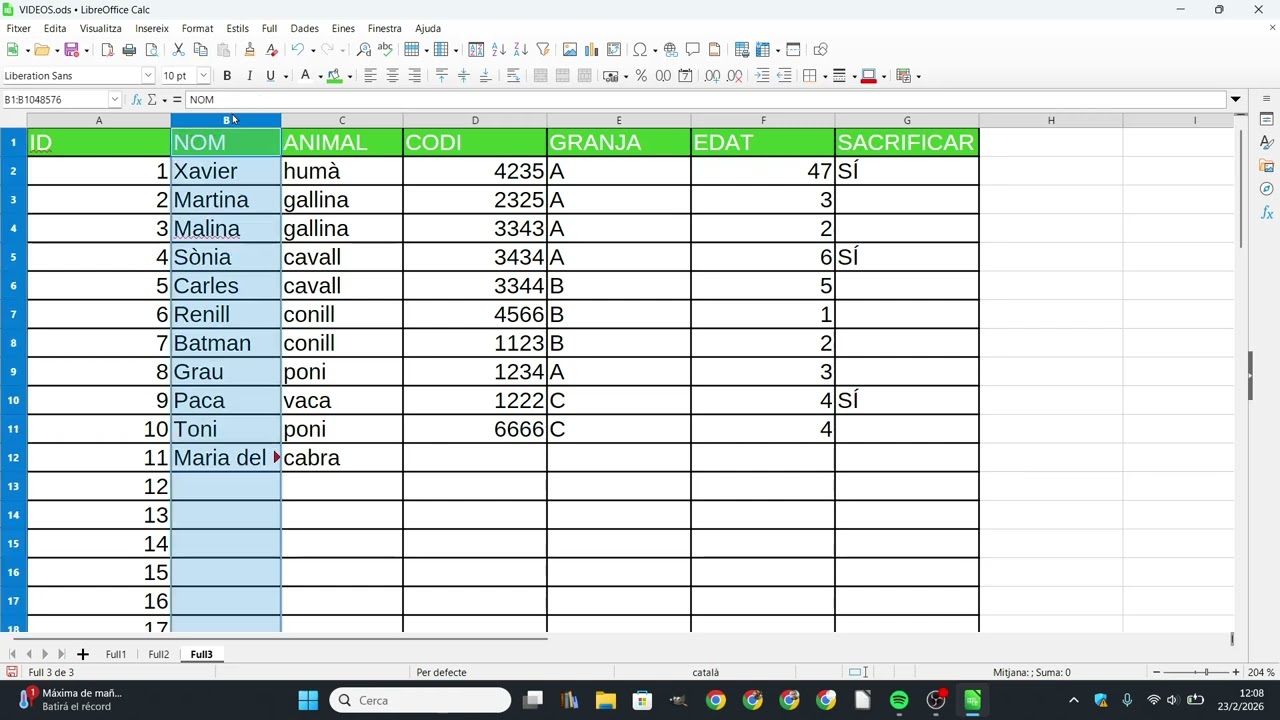Com ajustar el text a l'amplada de la columna amb Libreoffice Calc de Xavier Àgueda COMPETIC