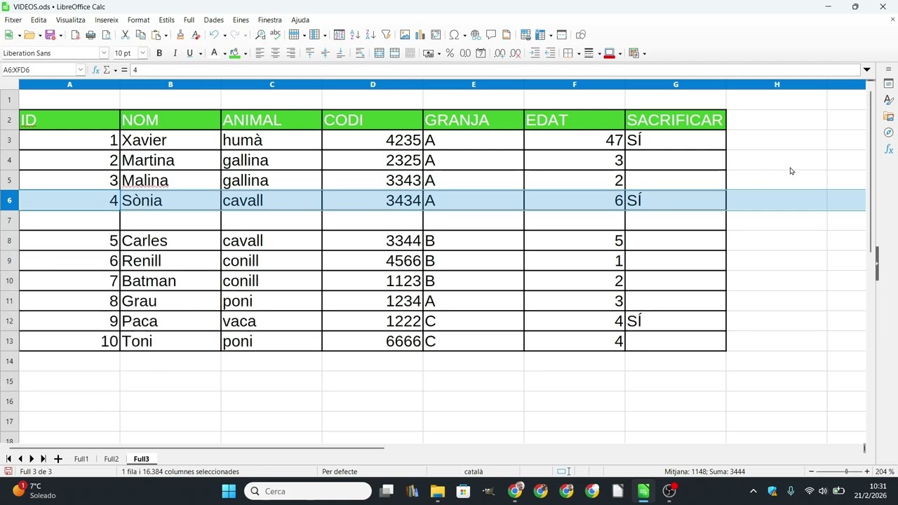 Com crear, eliminar i moure files i columnes amb Libreoffice Calc de Xavier Àgueda COMPETIC