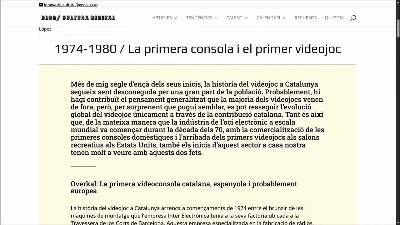 LLEGEIXO EN CATALÀ - LECTURA 63 - Albert «García» López - Història del videojoc a Catalunya - 1 de Emilio López