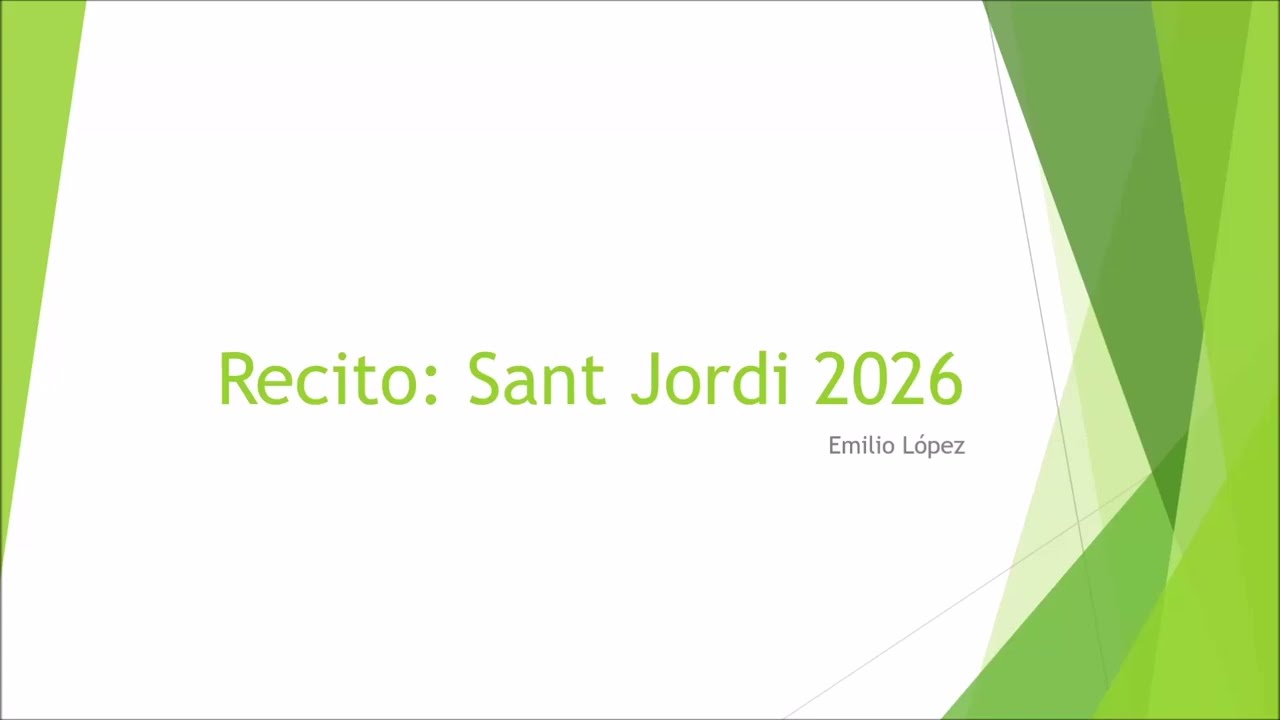Recito per Sant Jordi 2026. Què no ens canviïn ni els símbols ni el que representa: amor i recitar. de Emilio López