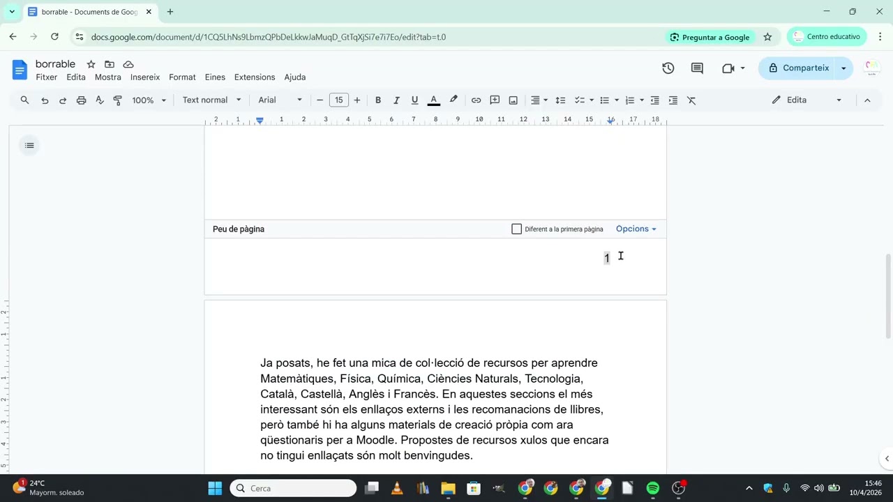Com numerar les pàgines d'un document de text amb Google Docs de Xavier Àgueda COMPETIC