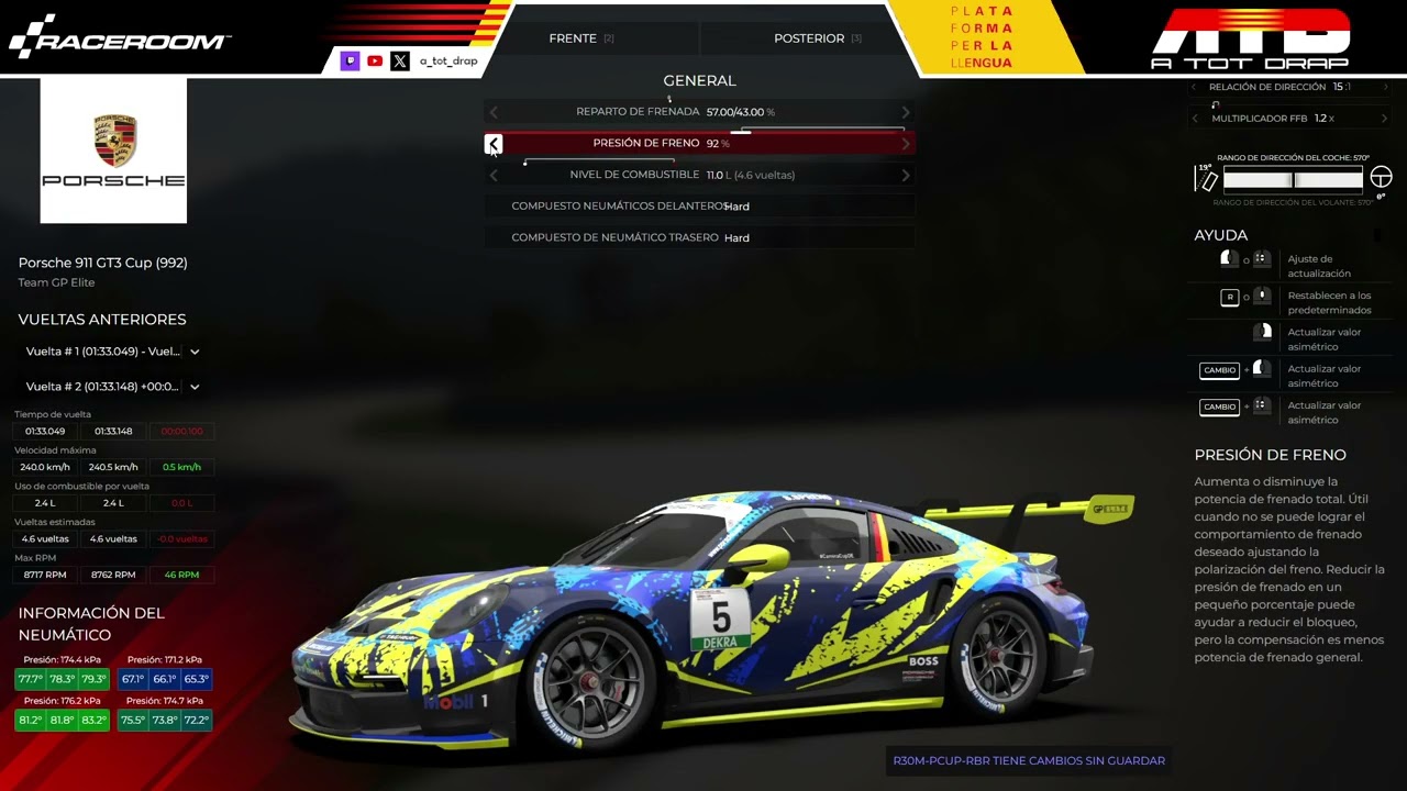 RRacing School - Porsche Cup World Tour | Ronda 2 - Red Bull Ring | ATOTDRAP !discord de A tot Drap Simulador RRacing School - Porsche Cup World Tour | Ronda 2 - Red Bull Ring | ATOTDRAP !discord de A tot Drap Simulador