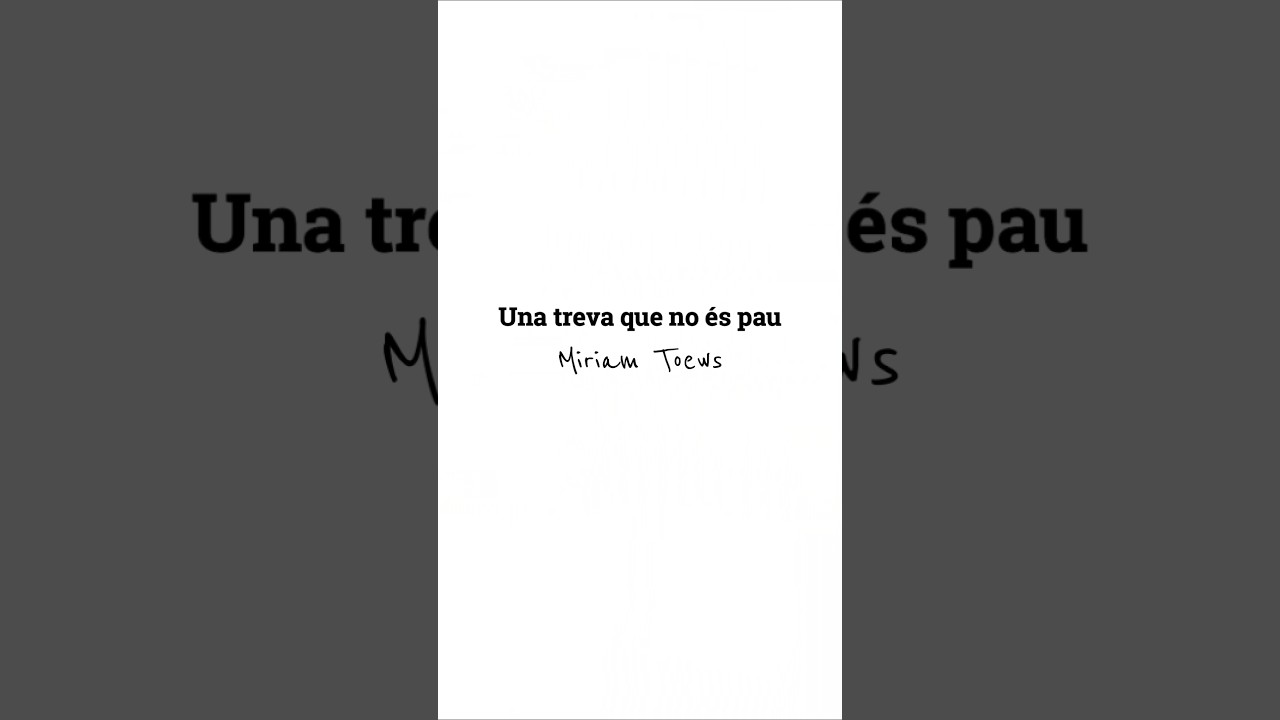 Una treva que no és pau, de Miriam Toews (Les Hores) #booktube de Els Book Hunters