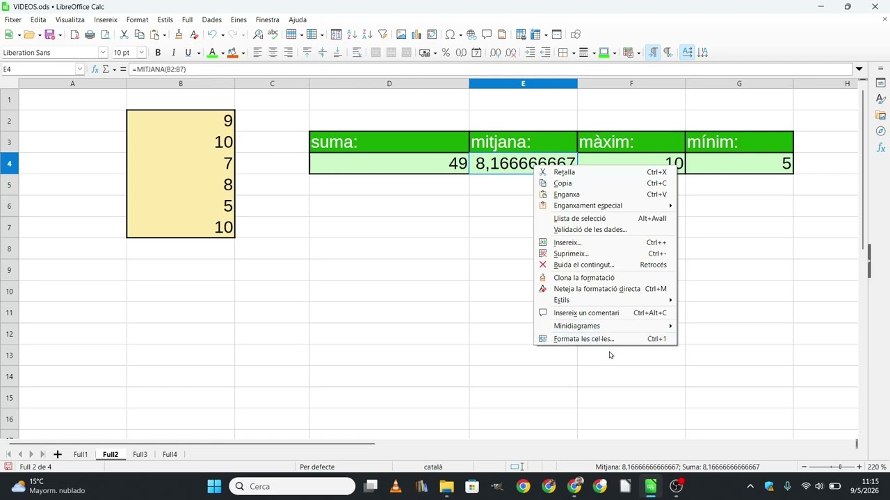 Com mostrar més o menys decimals en una cel·la de Libreoffice Calc de Xavier Àgueda COMPETIC