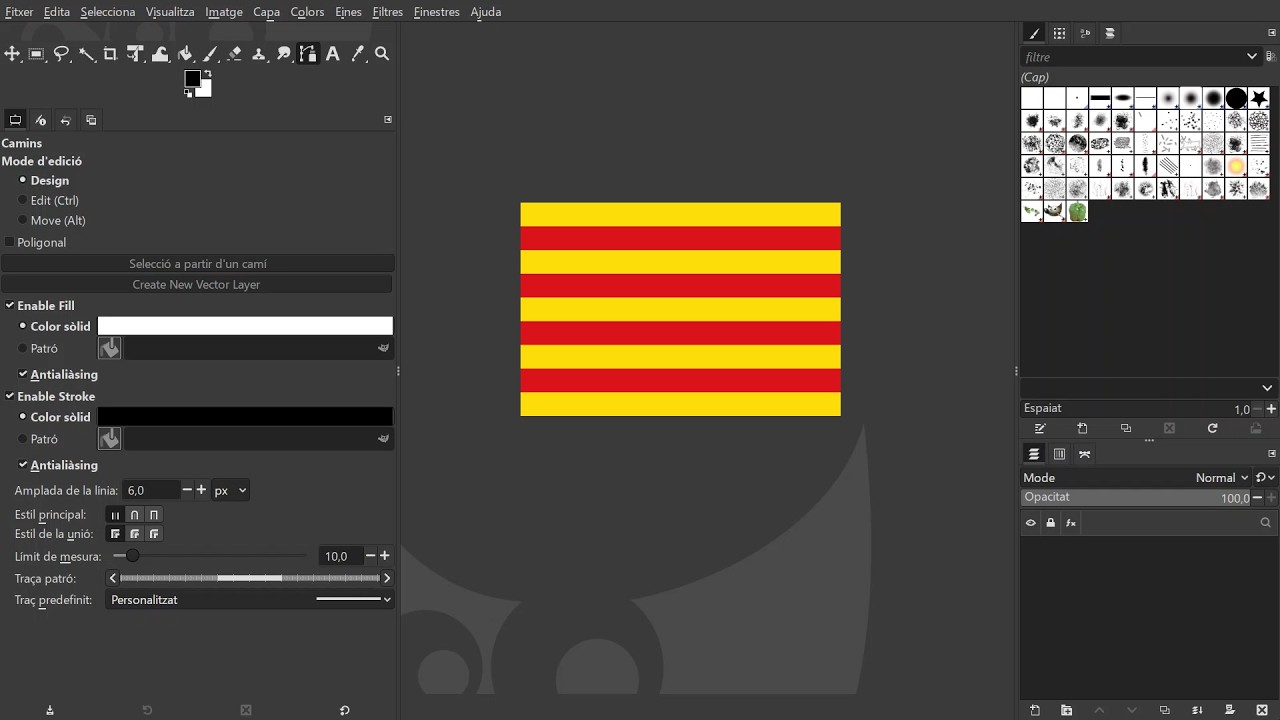 TUTORIAL sobre GIMP. Ús de màscara. Com posar dues imatges juntes en diagonal. de Emilio López